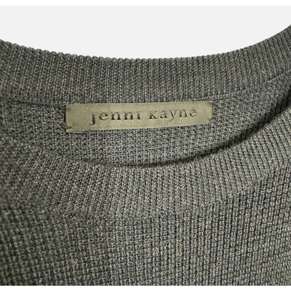 Jenni Kayne XS Wool $450 Sweater Dress Long Sleeve Ribbed Midi Charcoal Gray - Picture 7 of 10